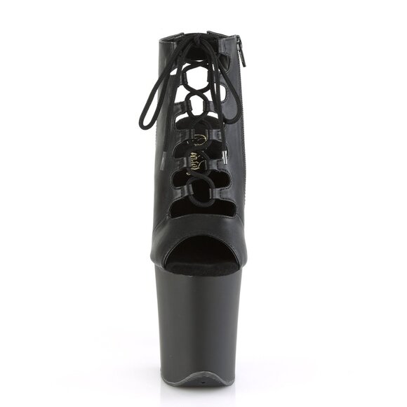 Platform High Heel Open Toe Lace Up Ankle Boots - Picture 2 of 5